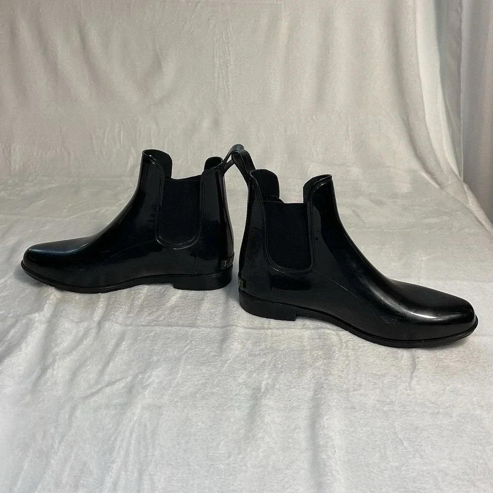 Womens size 11 Black Pull On lauren Ralph Lauren rain boot rubber waterproof